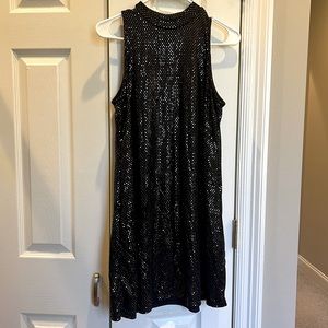 JUMP junior’s medium sleeveless, sparkly black dress.